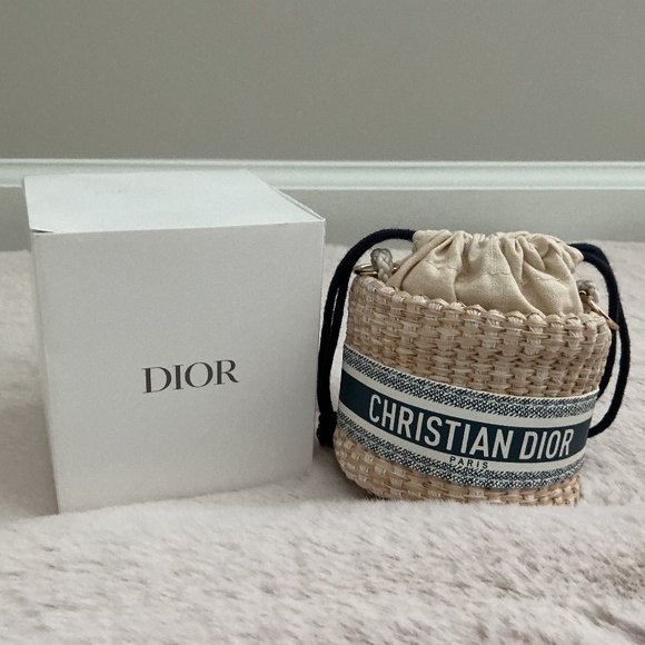 Handbags - GWP CHRISTIAN DIOR SMALL STRAW CROSSBODY POUCH WITH GIFT BOX